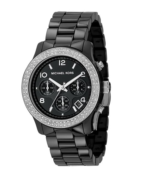 michael kors watch ceramic black|glitz watch.